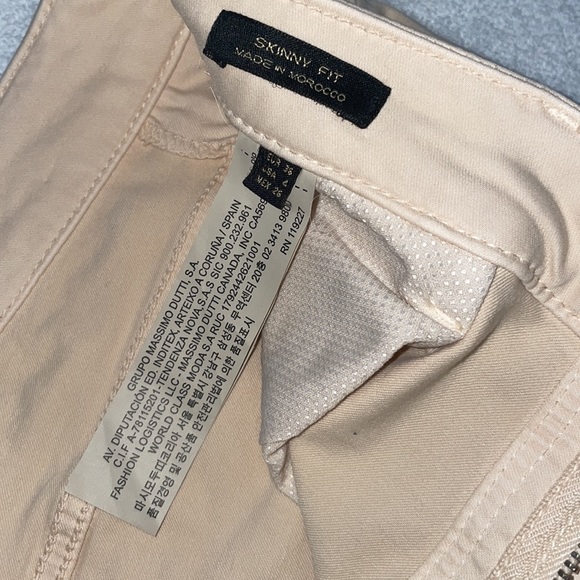 Massimo Dutti Cream Beige Tan Capri Cropped Pants Skinny Fit sz 4 Like New Cute - Picture 12 of 17